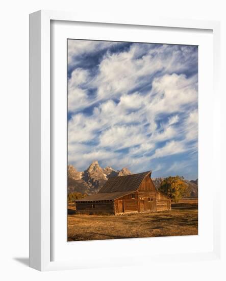 Historical Moulton barn at sunrise, Grand Teton National Park.-Adam Jones-Framed Photographic Print