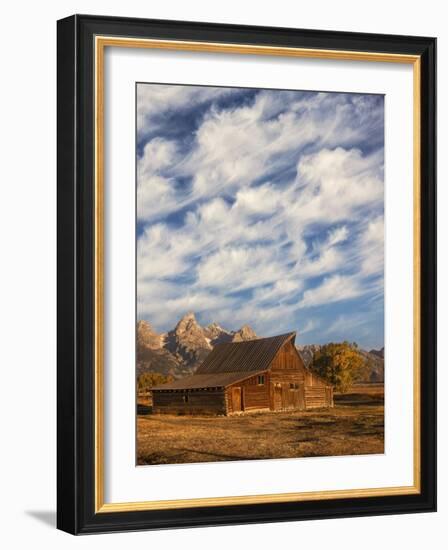 Historical Moulton barn at sunrise, Grand Teton National Park.-Adam Jones-Framed Photographic Print