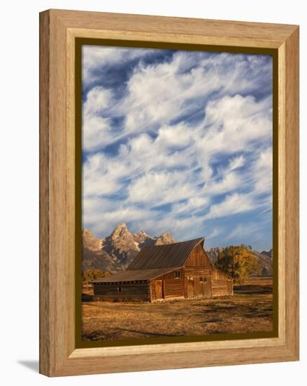 Historical Moulton barn at sunrise, Grand Teton National Park.-Adam Jones-Framed Premier Image Canvas