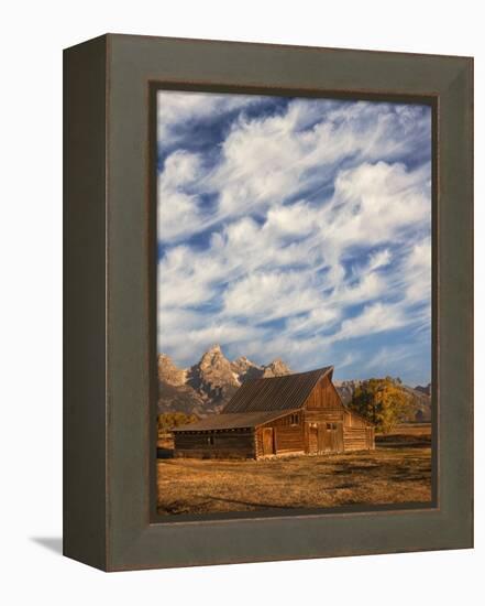 Historical Moulton barn at sunrise, Grand Teton National Park.-Adam Jones-Framed Premier Image Canvas