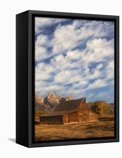 Historical Moulton barn at sunrise, Grand Teton National Park.-Adam Jones-Framed Premier Image Canvas