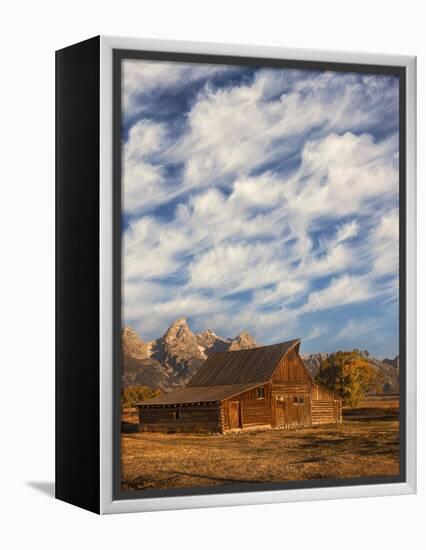 Historical Moulton barn at sunrise, Grand Teton National Park.-Adam Jones-Framed Premier Image Canvas