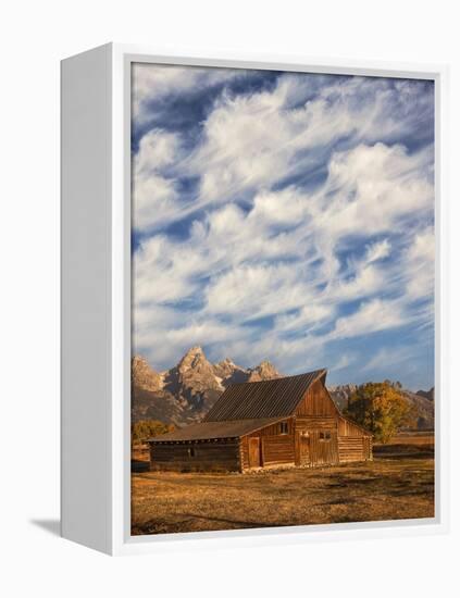 Historical Moulton barn at sunrise, Grand Teton National Park.-Adam Jones-Framed Premier Image Canvas