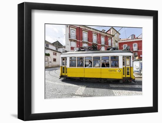Historical Streetcars in the Alfama District, Lisbon, Portugal-Axel Schmies-Framed Photographic Print