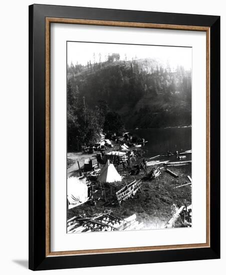 Historical Underwood (Big White Salmon) Indian Village, Circa 1936-null-Framed Giclee Print