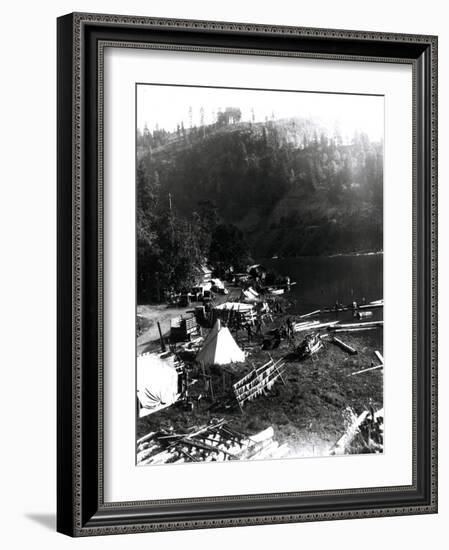 Historical Underwood (Big White Salmon) Indian Village, Circa 1936-null-Framed Giclee Print