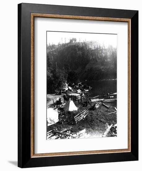 Historical Underwood (Big White Salmon) Indian Village, Circa 1936-null-Framed Giclee Print