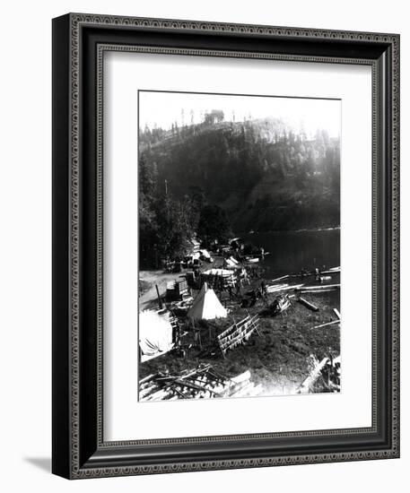 Historical Underwood (Big White Salmon) Indian Village, Circa 1936-null-Framed Giclee Print