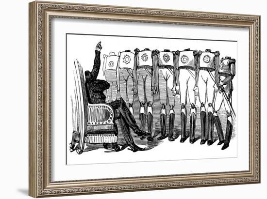 History of Holy Russia. Nicholas I Makes a Speech before the Guards, 1854-Gustave Doré-Framed Giclee Print