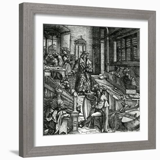 History of Music, from the Novel 'Der Weisskunig' in Praise of His Emperor Maximilian I-Hans Burgkmair-Framed Giclee Print