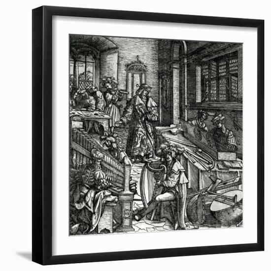 History of Music, from the Novel 'Der Weisskunig' in Praise of His Emperor Maximilian I-Hans Burgkmair-Framed Giclee Print