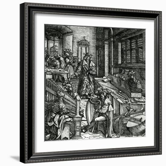 History of Music, from the Novel 'Der Weisskunig' in Praise of His Emperor Maximilian I-Hans Burgkmair-Framed Giclee Print