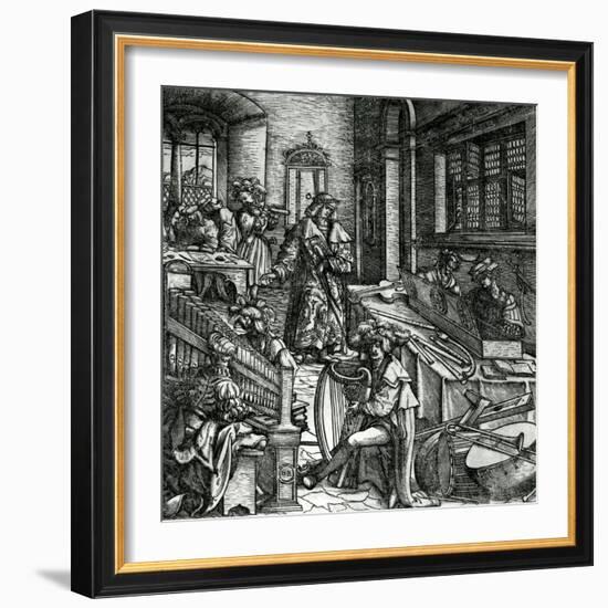 History of Music, from the Novel 'Der Weisskunig' in Praise of His Emperor Maximilian I-Hans Burgkmair-Framed Giclee Print