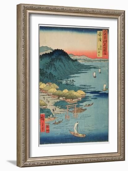 Hitachi Province: Kashima Great Shrine, from the Series 'Illustrations of Famous Places in the…-Ando Hiroshige-Framed Giclee Print