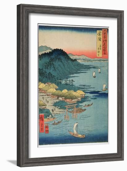 Hitachi Province: Kashima Great Shrine, from the Series 'Illustrations of Famous Places in the…-Ando Hiroshige-Framed Giclee Print