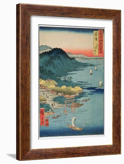 Hitachi Province: Kashima Great Shrine, from the Series 'Illustrations of Famous Places in the…-Ando Hiroshige-Framed Giclee Print