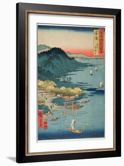 Hitachi Province: Kashima Great Shrine, from the Series 'Illustrations of Famous Places in the…-Ando Hiroshige-Framed Giclee Print