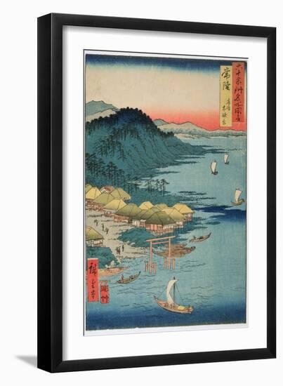Hitachi Province: Kashima Great Shrine, from the Series 'Illustrations of Famous Places in the…-Ando Hiroshige-Framed Giclee Print
