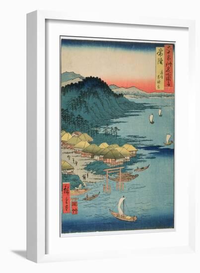 Hitachi Province: Kashima Great Shrine, from the Series 'Illustrations of Famous Places in the…-Ando Hiroshige-Framed Giclee Print