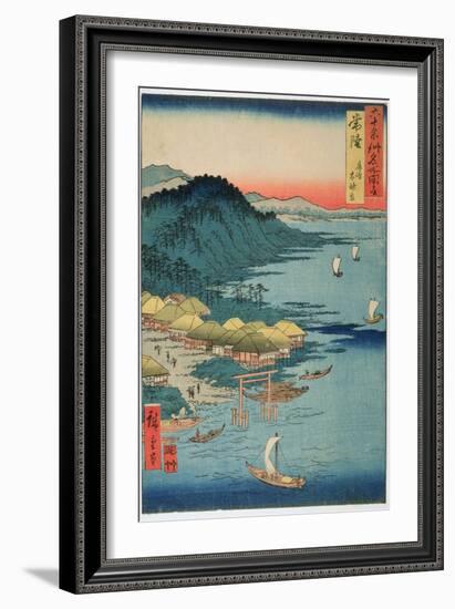 Hitachi Province: Kashima Great Shrine, from the Series 'Illustrations of Famous Places in the…-Ando Hiroshige-Framed Giclee Print