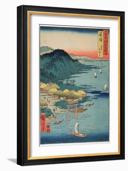 Hitachi Province: Kashima Great Shrine, from the Series 'Illustrations of Famous Places in the…-Ando Hiroshige-Framed Giclee Print