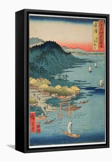 Hitachi Province: Kashima Great Shrine, from the Series 'Illustrations of Famous Places in the…-Ando Hiroshige-Framed Premier Image Canvas