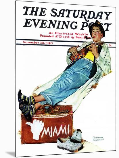 "Hitchhiker to Miami" Saturday Evening Post Cover, November 30,1940-Norman Rockwell-Mounted Giclee Print