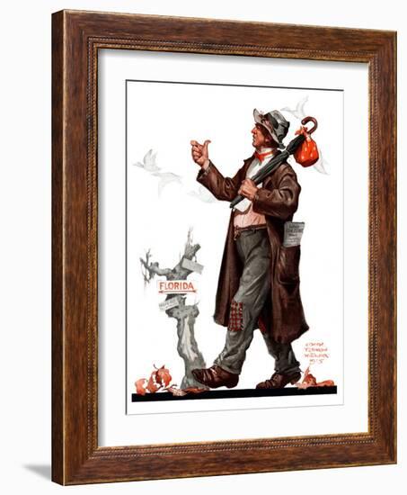 "Hitchhiking to Florida,"October 24, 1925-Edgar Franklin Wittmack-Framed Giclee Print