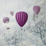 Fantasy Artistic Image of Pink Hot Air Balloons in the Clouds. Fine Art Surreal Landscape Scenery.-hitdelight-Art Print