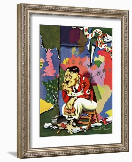 "Hitler as Wallpaperer," July 31, 1943-Ken Stuart-Framed Giclee Print