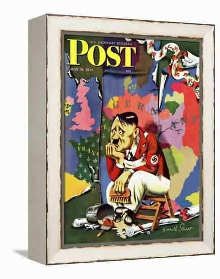 "Hitler as Wallpaperer," Saturday Evening Post Cover, July 31, 1943-Ken Stuart-Framed Premier Image Canvas