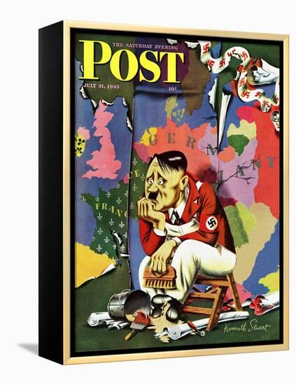 "Hitler as Wallpaperer," Saturday Evening Post Cover, July 31, 1943-Ken Stuart-Framed Premier Image Canvas