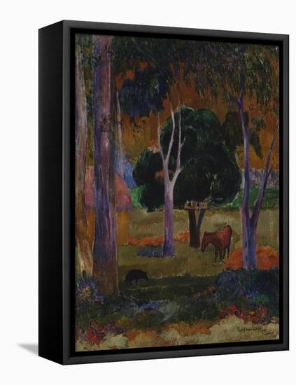 Hiva Oa (Landscape with a Pig and a Hors)-Paul Gauguin-Framed Premier Image Canvas