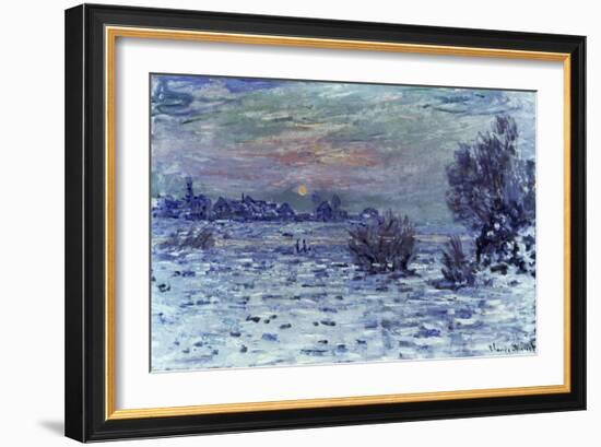 Hiver sur la Seine, Lavacourt-Claude Monet-Framed Giclee Print