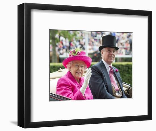 HM Queen Elizabeth and Prince Andrew at Royal Ascot-Associated Newspapers-Framed Photo