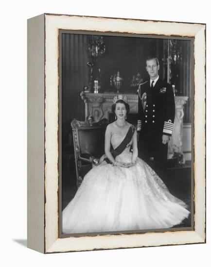 HM Queen Elizabeth II and Hrh Duke of Edinburgh at Buckingham Palace, 12th March 1953-Sterling Henry Nahum Baron-Framed Premier Image Canvas