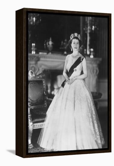 HM Queen Elizabeth II at Buckingham Palace, 12th March 1953-Sterling Henry Nahum Baron-Framed Premier Image Canvas