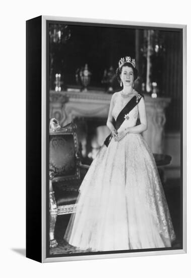 HM Queen Elizabeth II at Buckingham Palace, 12th March 1953-Sterling Henry Nahum Baron-Framed Premier Image Canvas