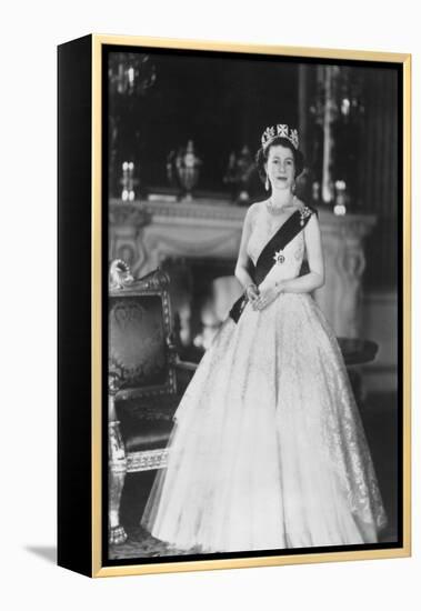 HM Queen Elizabeth II at Buckingham Palace, 12th March 1953-Sterling Henry Nahum Baron-Framed Premier Image Canvas