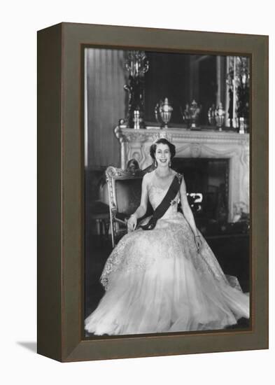 HM Queen Elizabeth II at Buckingham Palace, 12th March 1953-Sterling Henry Nahum Baron-Framed Premier Image Canvas