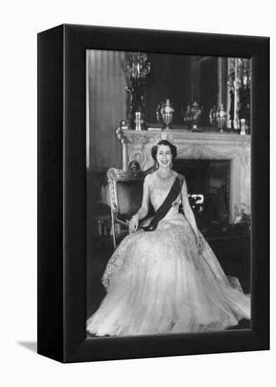 HM Queen Elizabeth II at Buckingham Palace, 12th March 1953-Sterling Henry Nahum Baron-Framed Premier Image Canvas