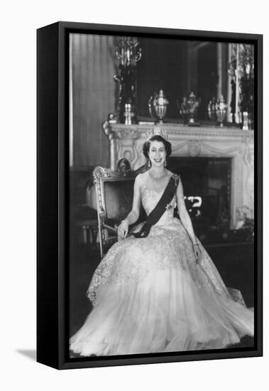 HM Queen Elizabeth II at Buckingham Palace, 12th March 1953-Sterling Henry Nahum Baron-Framed Premier Image Canvas