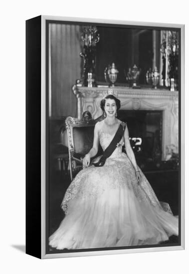 HM Queen Elizabeth II at Buckingham Palace, 12th March 1953-Sterling Henry Nahum Baron-Framed Premier Image Canvas