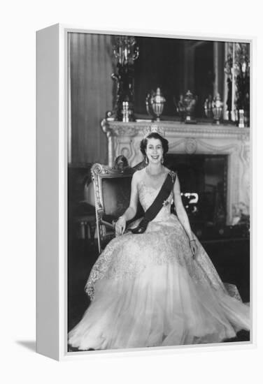 HM Queen Elizabeth II at Buckingham Palace, 12th March 1953-Sterling Henry Nahum Baron-Framed Premier Image Canvas