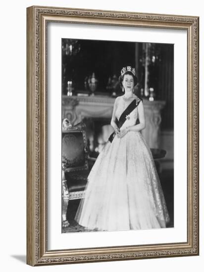 HM Queen Elizabeth II at Buckingham Palace, 12th March 1953-Sterling Henry Nahum Baron-Framed Photographic Print