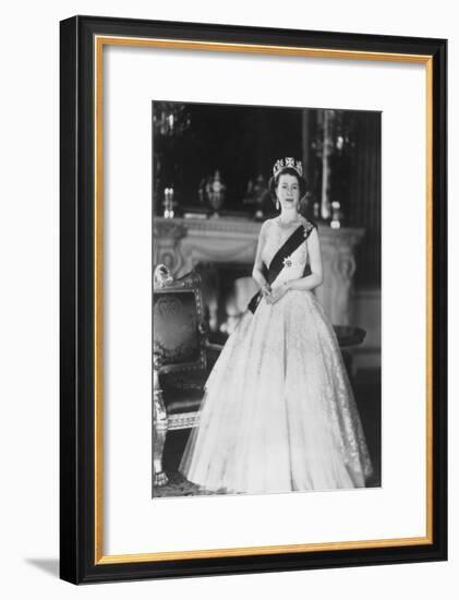 HM Queen Elizabeth II at Buckingham Palace, 12th March 1953-Sterling Henry Nahum Baron-Framed Photographic Print