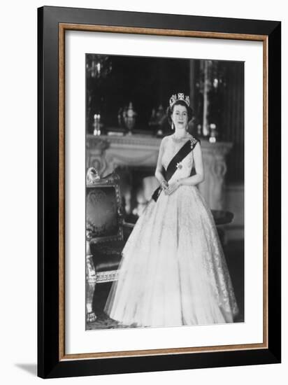 HM Queen Elizabeth II at Buckingham Palace, 12th March 1953-Sterling Henry Nahum Baron-Framed Photographic Print