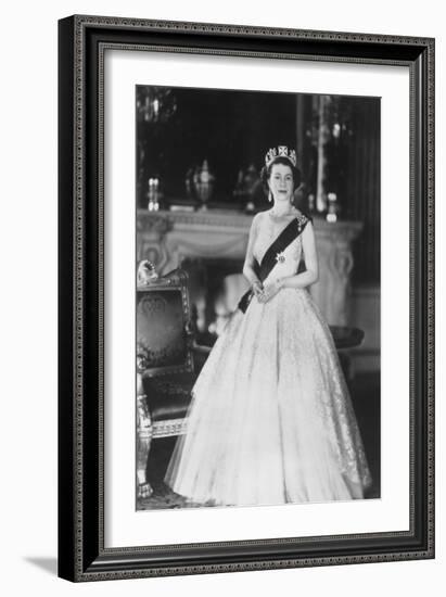 HM Queen Elizabeth II at Buckingham Palace, 12th March 1953-Sterling Henry Nahum Baron-Framed Photographic Print