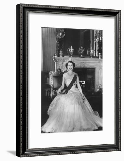 HM Queen Elizabeth II at Buckingham Palace, 12th March 1953-Sterling Henry Nahum Baron-Framed Photographic Print