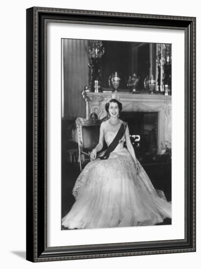 HM Queen Elizabeth II at Buckingham Palace, 12th March 1953-Sterling Henry Nahum Baron-Framed Photographic Print